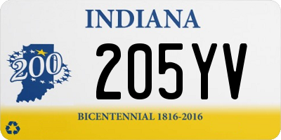 IN license plate 205YV