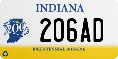 IN license plate 206AD