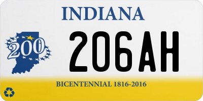 IN license plate 206AH