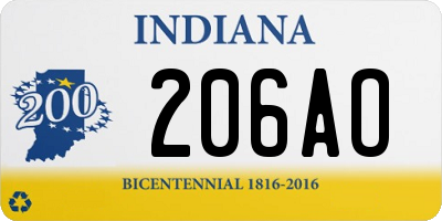 IN license plate 206AO