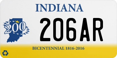 IN license plate 206AR