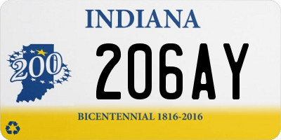 IN license plate 206AY