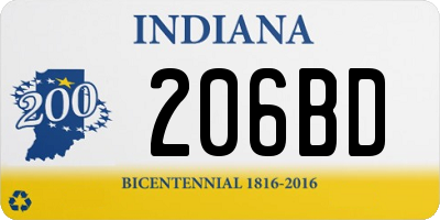 IN license plate 206BD