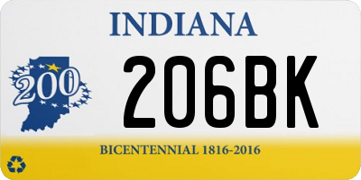 IN license plate 206BK