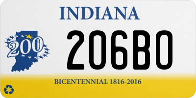 IN license plate 206BO