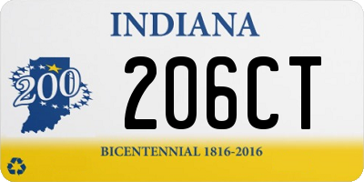 IN license plate 206CT