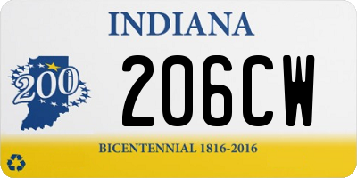 IN license plate 206CW