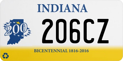 IN license plate 206CZ