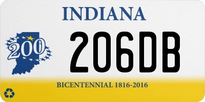 IN license plate 206DB