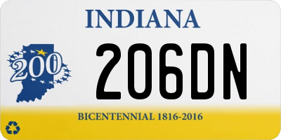 IN license plate 206DN