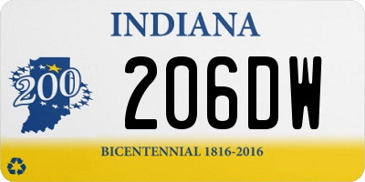 IN license plate 206DW
