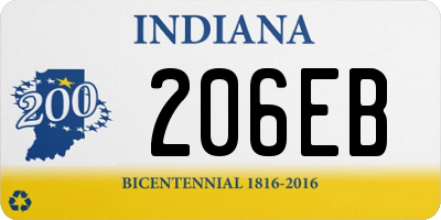 IN license plate 206EB