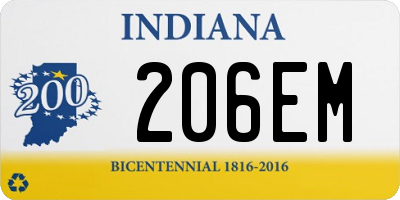 IN license plate 206EM