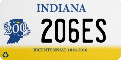 IN license plate 206ES