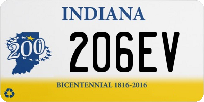 IN license plate 206EV