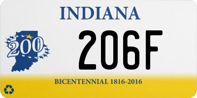 IN license plate 206F