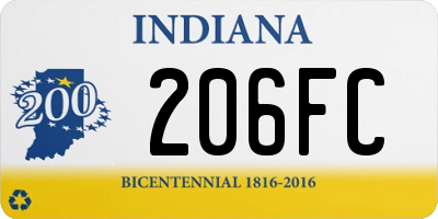 IN license plate 206FC