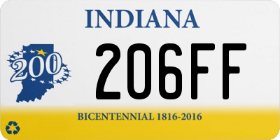 IN license plate 206FF