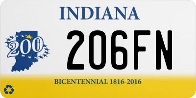 IN license plate 206FN