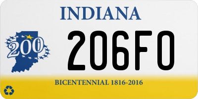 IN license plate 206FO