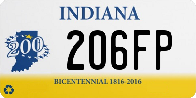 IN license plate 206FP
