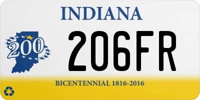 IN license plate 206FR