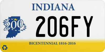 IN license plate 206FY