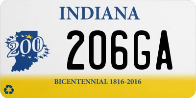 IN license plate 206GA