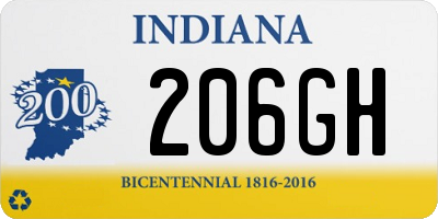 IN license plate 206GH