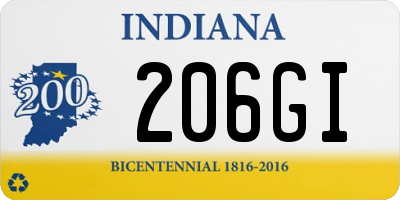 IN license plate 206GI