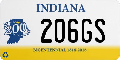 IN license plate 206GS