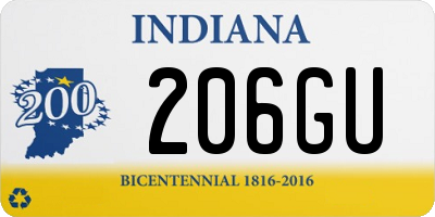 IN license plate 206GU