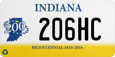 IN license plate 206HC