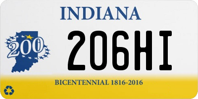 IN license plate 206HI