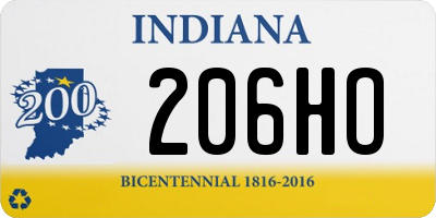 IN license plate 206HO