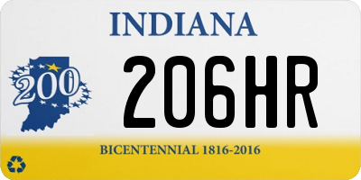 IN license plate 206HR