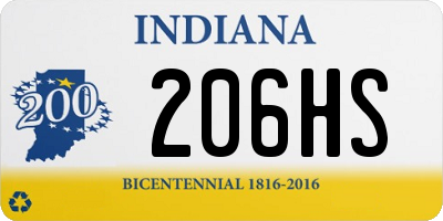 IN license plate 206HS