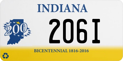 IN license plate 206I