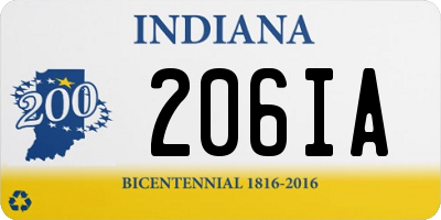 IN license plate 206IA