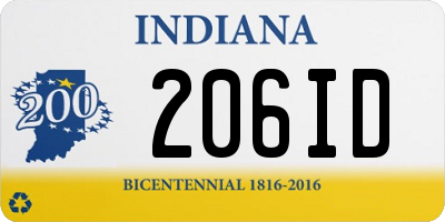 IN license plate 206ID