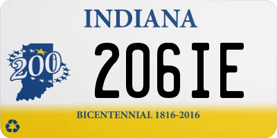 IN license plate 206IE