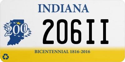 IN license plate 206II