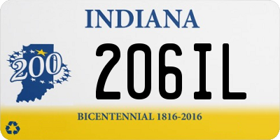 IN license plate 206IL
