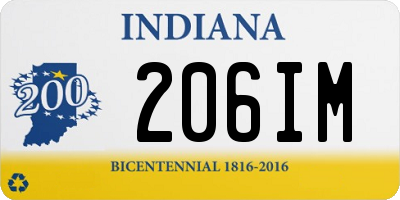 IN license plate 206IM