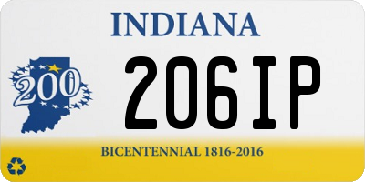 IN license plate 206IP