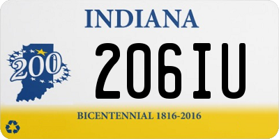 IN license plate 206IU