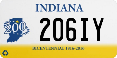 IN license plate 206IY