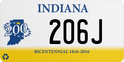 IN license plate 206J