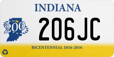 IN license plate 206JC