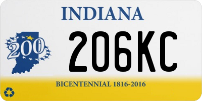 IN license plate 206KC